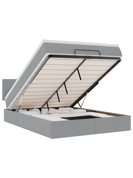 OTTOMANI VOODI MADRATSITA JA LED, HELEHALL, 140X190CM, KANGAS