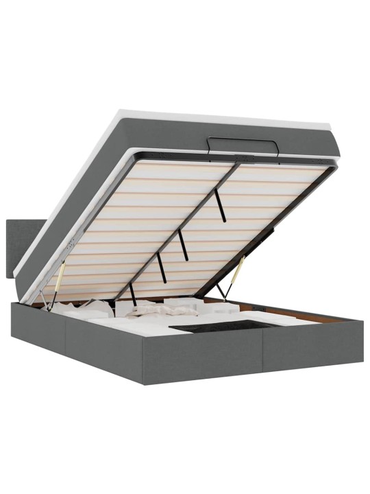 OTTOMANI VOODI MADRATSITA JA LED, TUMEHALL, 140X190CM, KANGAS