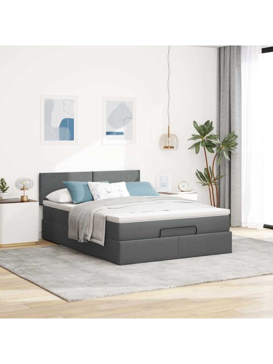 OTTOMANI VOODI MADRATSITA JA LED, TUMEHALL, 140X190CM, KANGAS