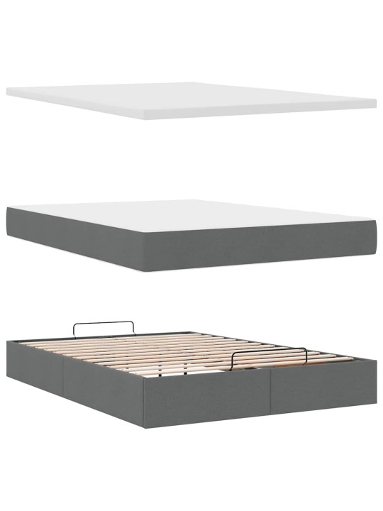 OTTOMANI VOODI MADRATSITA JA LED, TUMEHALL, 140X190CM, KANGAS