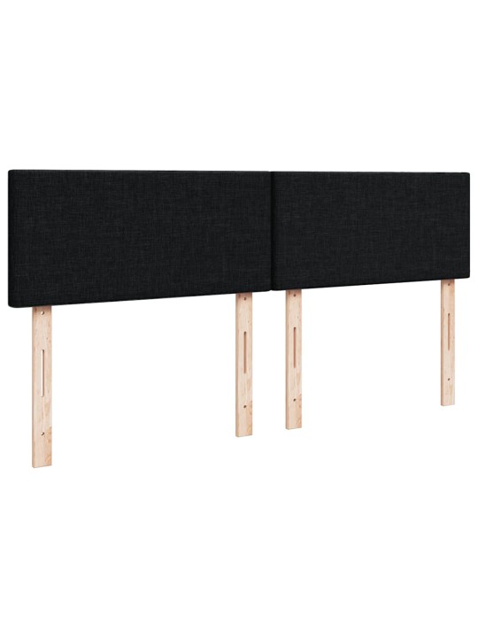 OTTOMANI VOODI MADRATSITA JA LED, MUST, 140X190 CM, KANGAS