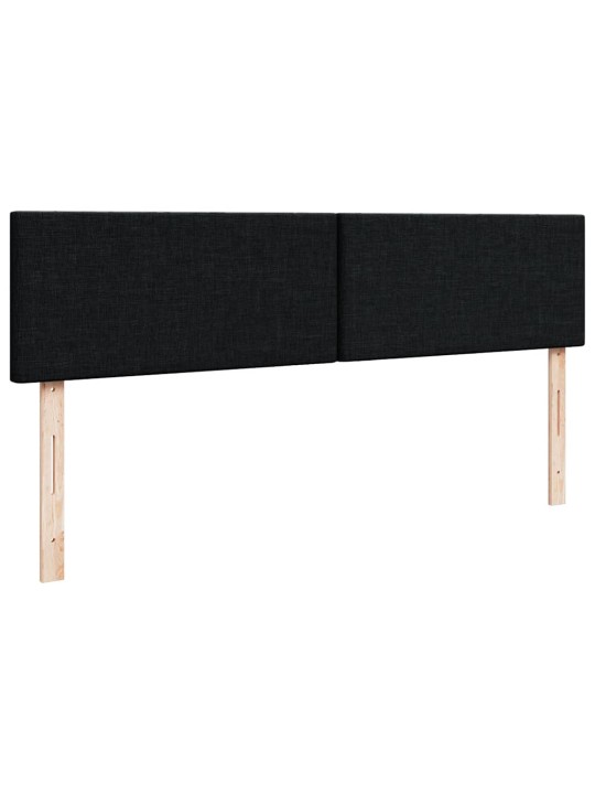 OTTOMANI VOODI MADRATSI JA LED, MUST, 180X200CM, KANGAS