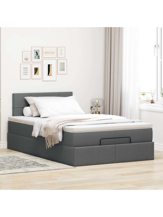OTTOMANI VOODI MADRATSIGA JA LED, TUMEHALL, 120X190 CM, KANGAS
