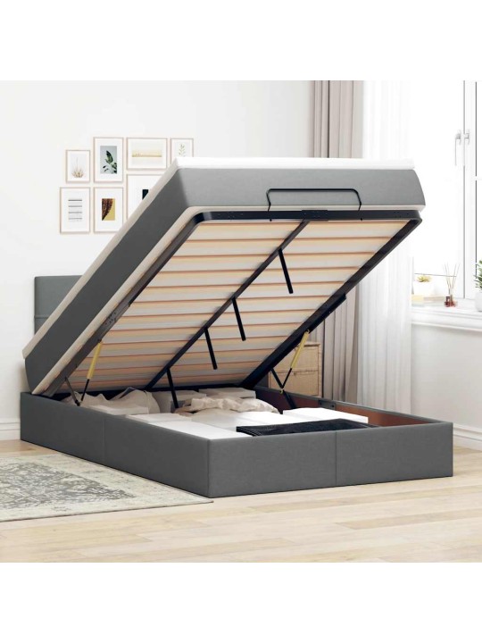 OTTOMANI VOODI MADRATSIGA JA LED, TUMEHALL, 120X190 CM, KANGAS