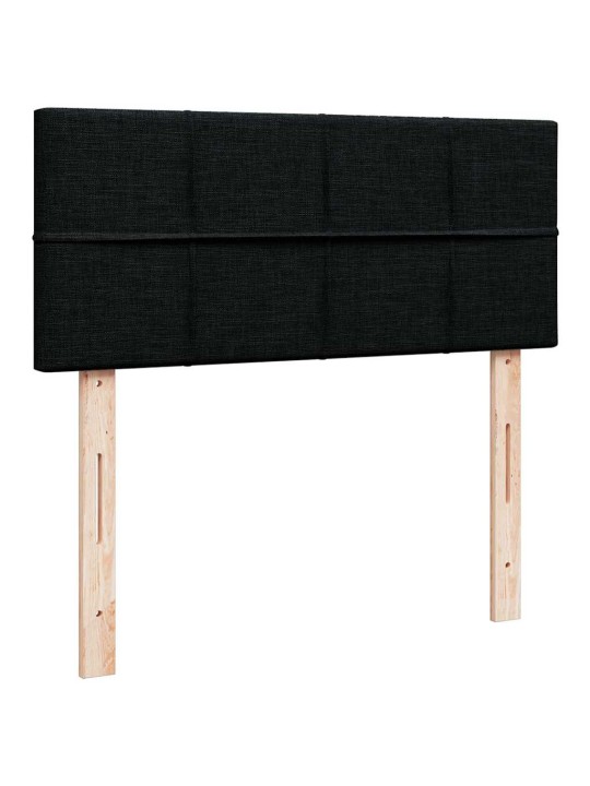 OTTOMANI VOODI MADRATSI JA LED, MUST, 120X190 CM, KANGAS