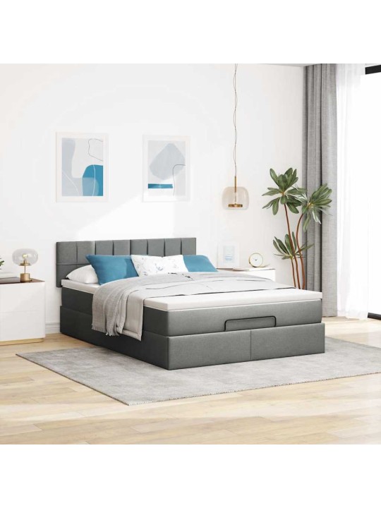 OTTOMANI VOODI MADRATSITA JA LED, TUMEHALL, 140X190CM, KANGAS