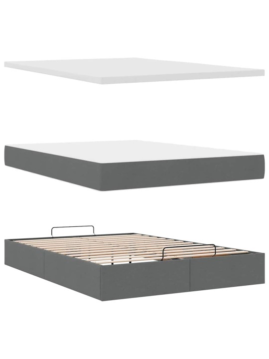 OTTOMANI VOODI MADRATSITA JA LED, TUMEHALL, 140X190CM, KANGAS