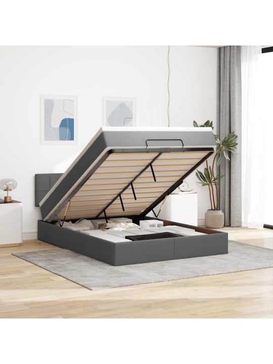 OTTOMANI VOODI MADRATSITA JA LED, TUMEHALL, 140X190CM, KANGAS