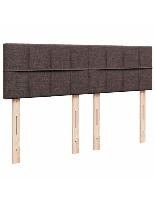 OTTOMANI VOODI MADRATSITA JA LED, TUMEPRUUN, 140X190CM, KANGAS