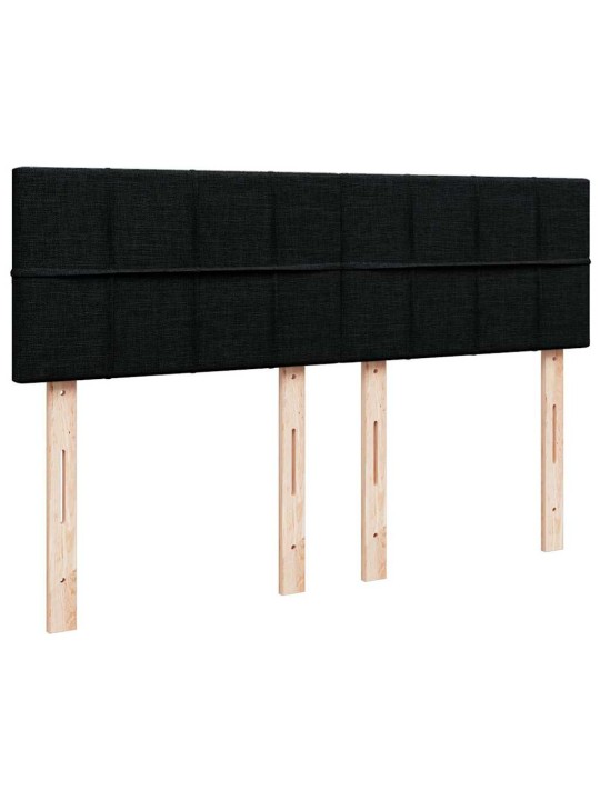 OTTOMANI VOODI MADRATSITA JA LED, MUST, 140X200 CM, KANGAS