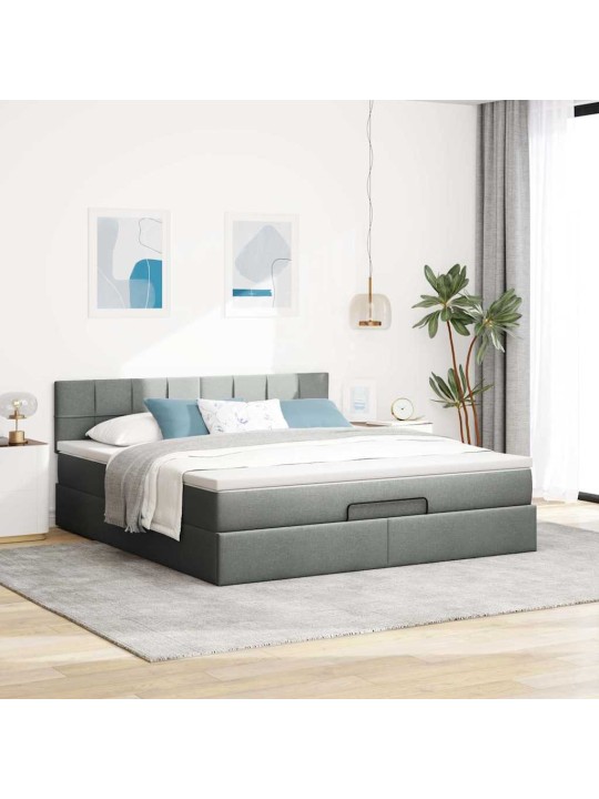 OTTOMANI VOODI MADRATSI JA LED, TUMEHALL, 180X200CM, KANGAS