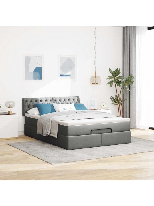 OTTOMANI VOODI MADRATSITA JA LED, TUMEHALL, 140X190CM, KANGAS