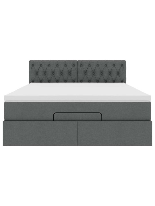OTTOMANI VOODI MADRATSITA JA LED, TUMEHALL, 140X190CM, KANGAS