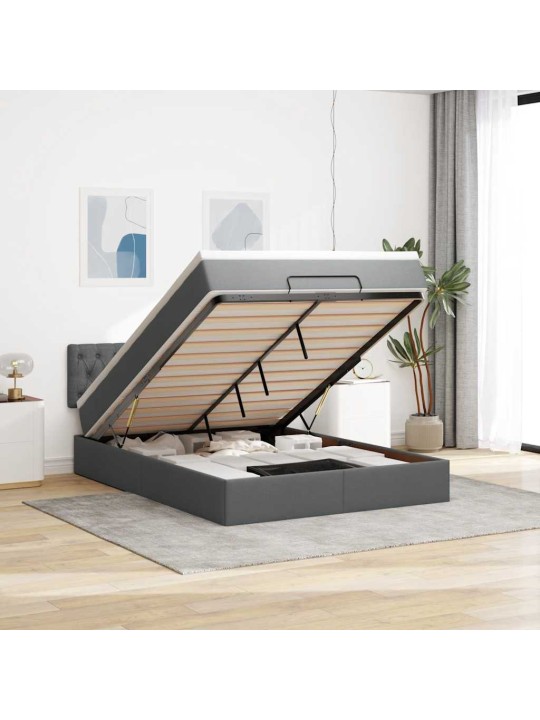 OTTOMANI VOODI MADRATSITA JA LED, TUMEHALL, 140X190CM, KANGAS