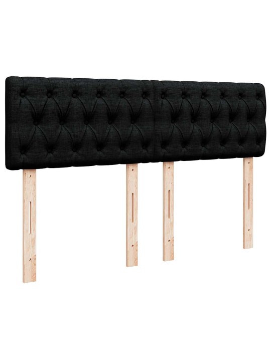 OTTOMANI VOODI MADRATSITA JA LED, MUST, 140X190 CM, KANGAS