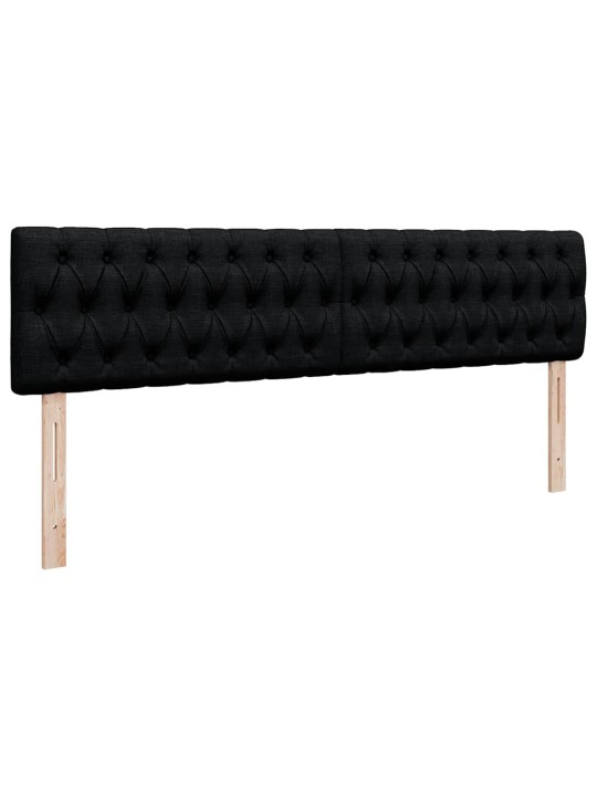 OTTOMANI VOODI MADRATSI JA LED, MUST, 180X200CM, KANGAS