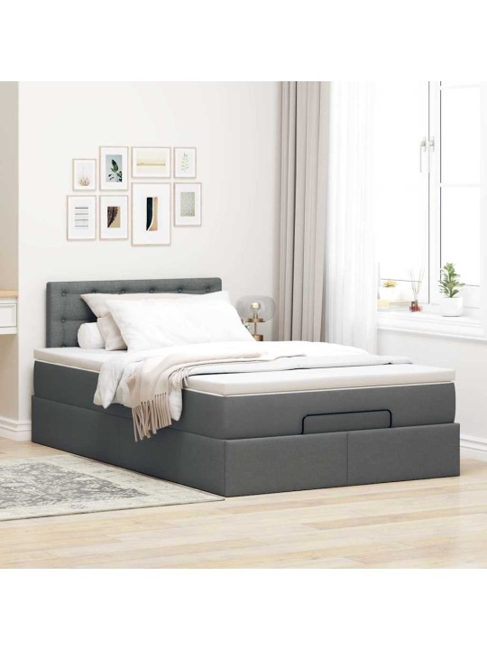 OTTOMANI VOODI MADRATSIGA JA LED, TUMEHALL, 120X190 CM, KANGAS