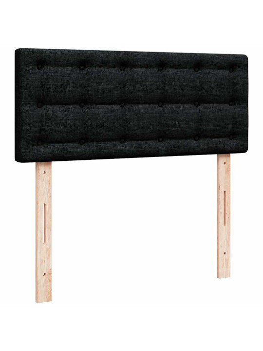 OTTOMANI VOODI MADRATSI JA LED, MUST, 120X190 CM, KANGAS
