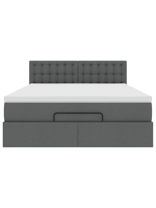 OTTOMANI VOODI MADRATSITA JA LED, TUMEHALL, 140X190CM, KANGAS