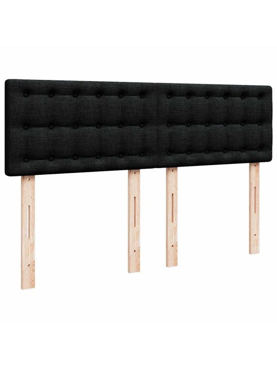 OTTOMANI VOODI MADRATSITA JA LED, MUST, 140X190 CM, KANGAS