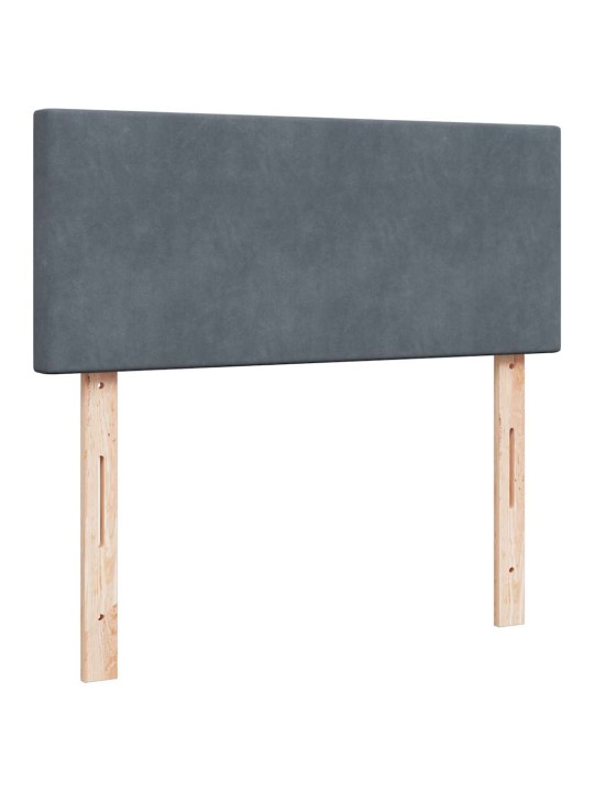 Ottomani voodi madratsi ja led, tumehall, 120x190cm, samet