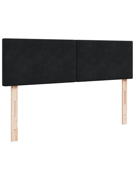 Ottomani voodi madratsiga ja led, must, 140x190cm, samet
