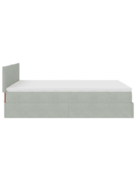 OTTOMANI VOODI MADRATSIGA JA LED, HELEHALL, 140X200 CM, SAMET