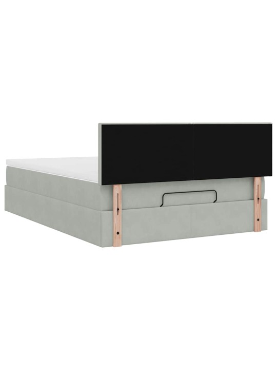 OTTOMANI VOODI MADRATSIGA JA LED, HELEHALL, 140X200 CM, SAMET