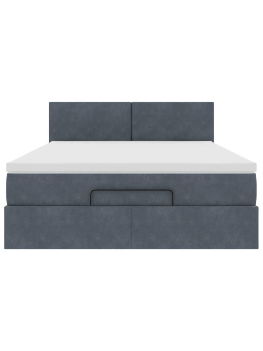 OTTOMANI VOODI MADRATSIGA JA LED, TUMEHALL, 140X200CM, SAMET