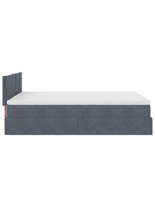 OTTOMANI VOODI MADRATSIGA JA LED, TUMEHALL, 140X200CM, SAMET