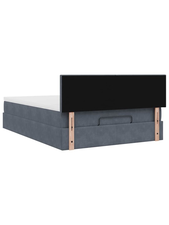 OTTOMANI VOODI MADRATSIGA JA LED, TUMEHALL, 140X200CM, SAMET