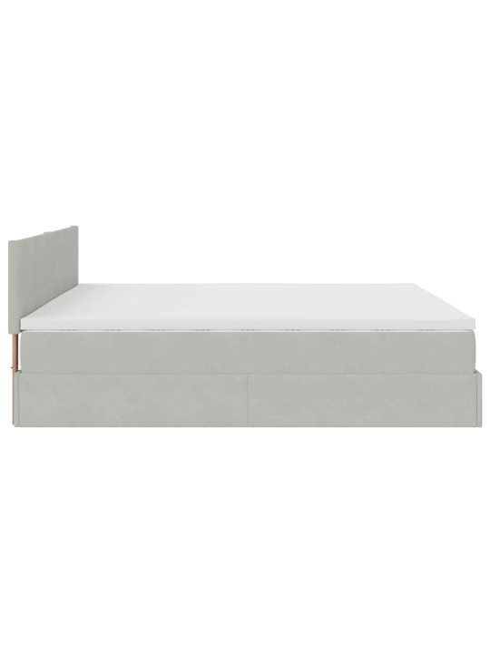 OTTOMANI VOODI MADRATSIGA JA LED, HELEHALL, 180X200CM, SAMET