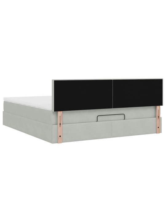 OTTOMANI VOODI MADRATSIGA JA LED, HELEHALL, 180X200CM, SAMET