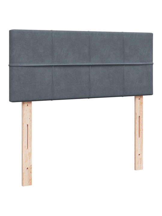Ottomani voodi madratsi ja led, tumehall, 120x190cm, samet