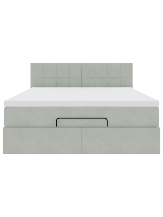 OTTOMANI VOODI MADRATSIGA JA LED, HELEHALL, 140X190CM, SAMET