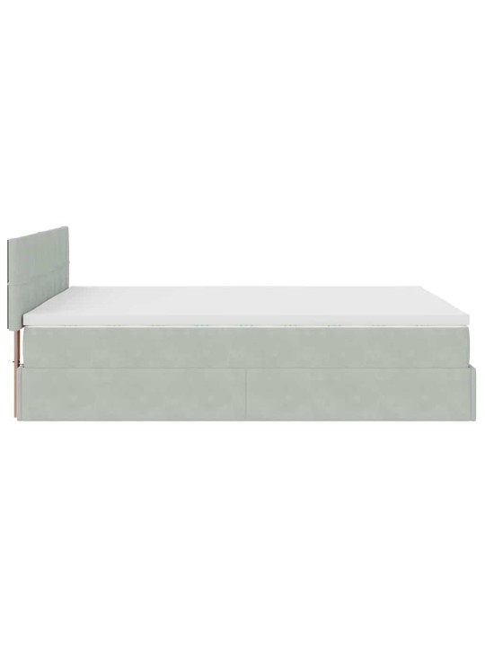 OTTOMANI VOODI MADRATSIGA JA LED, HELEHALL, 140X190CM, SAMET