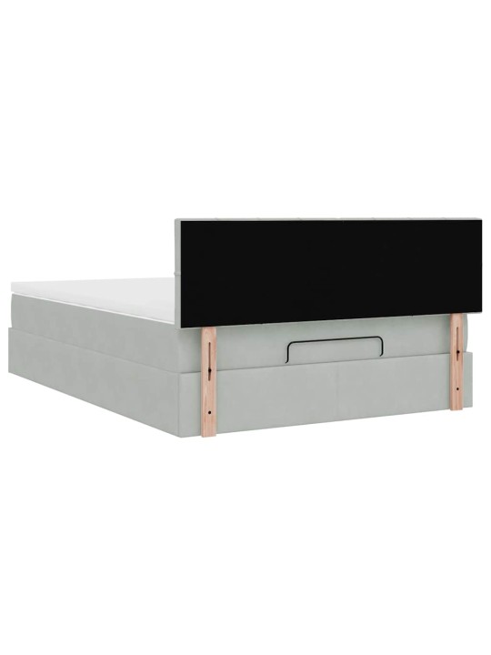 OTTOMANI VOODI MADRATSIGA JA LED, HELEHALL, 140X190CM, SAMET