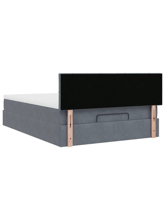 OTTOMANI VOODI MADRATSIGA JA LED, TUMEHALL, 140X190CM, SAMET