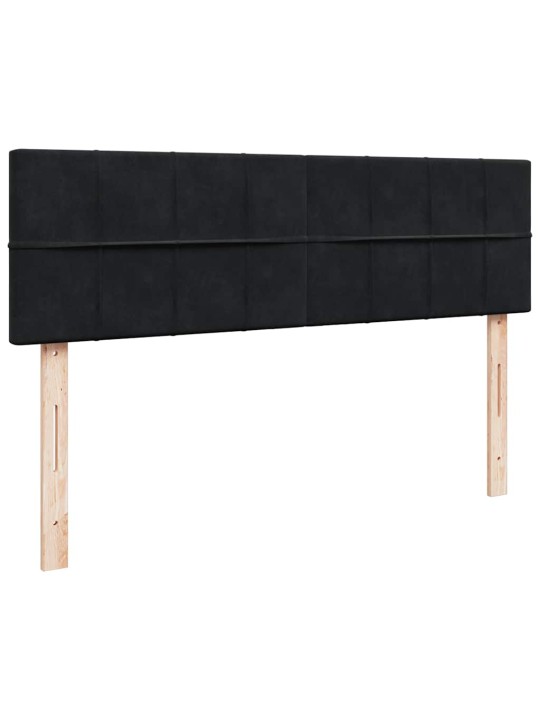 Ottomani voodi madratsiga ja led, must, 140x190cm, samet