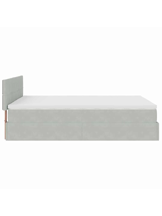 OTTOMANI VOODI MADRATSIGA JA LED, HELEHALL, 140X200 CM, SAMET