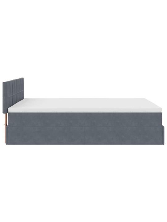 OTTOMANI VOODI MADRATSIGA JA LED, TUMEHALL, 140X200CM, SAMET
