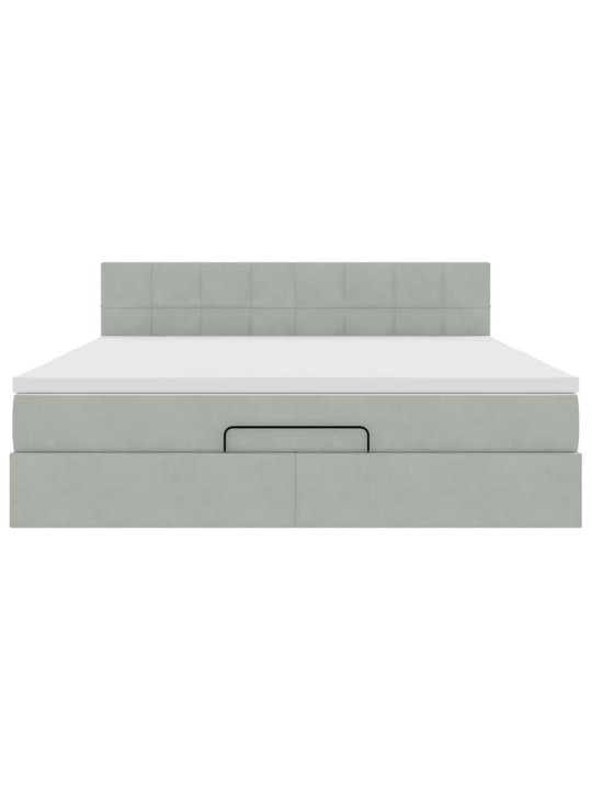 OTTOMANI VOODI MADRATSIGA JA LED, HELEHALL, 180X200CM, SAMET