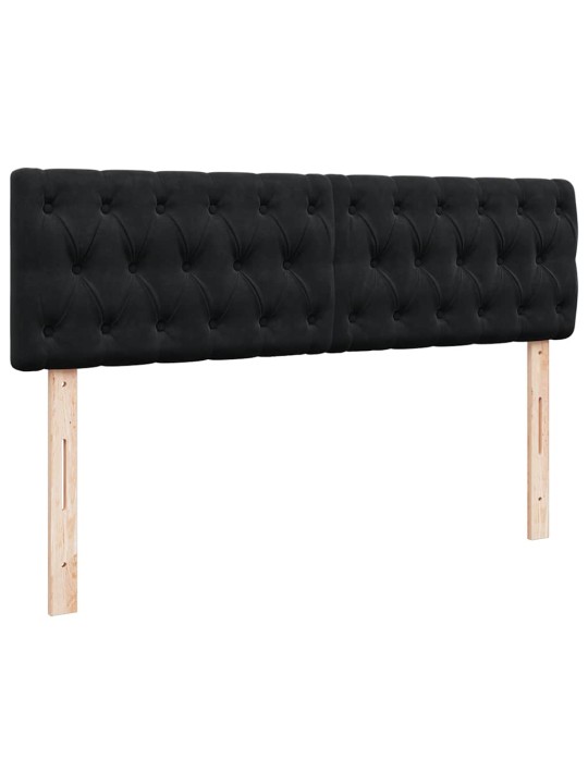 Ottomani voodi madratsiga ja led, must, 140x190cm, samet