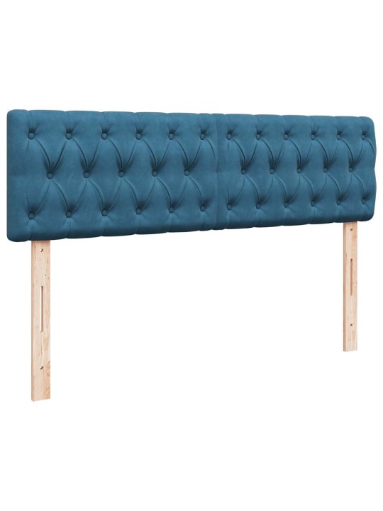 OTTOMANI VOODI MADRATSIGA JA LED, TUMESININE, 140X190CM, SAMET
