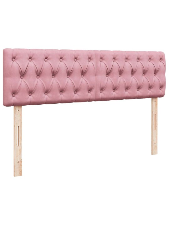 Ottomani voodi madratsiga ja led, roosa, 140x190cm, samet