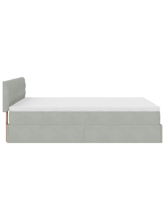 OTTOMANI VOODI MADRATSIGA JA LED, HELEHALL, 140X200 CM, SAMET