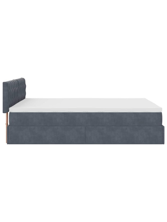 OTTOMANI VOODI MADRATSIGA JA LED, TUMEHALL, 140X200CM, SAMET