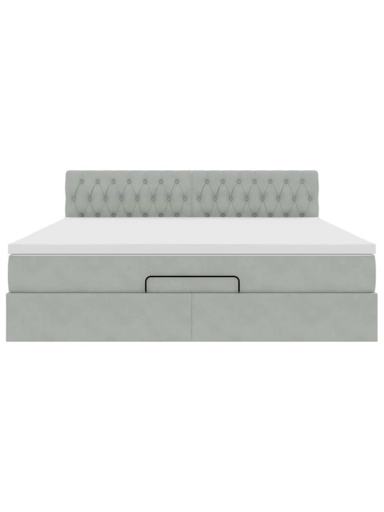 OTTOMANI VOODI MADRATSIGA JA LED, HELEHALL, 180X200CM, SAMET