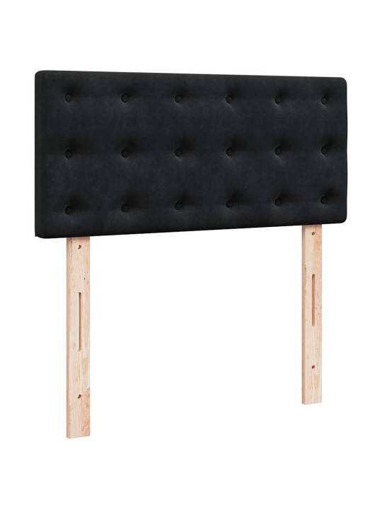 Ottomani voodiraam madratsiga, must, 90x200cm, samet