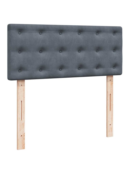 Ottomani voodi madratsi ja led, tumehall, 120x190cm, samet